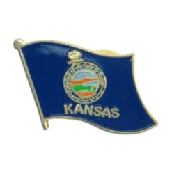 Kansas Flag Lapel Pin - 3/4" X 1/2"