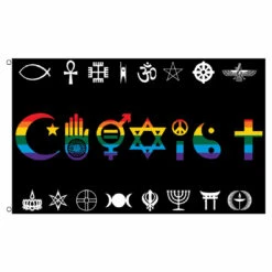 Coexist Rainbow Flag 3ft X 5ft Printed Polyester