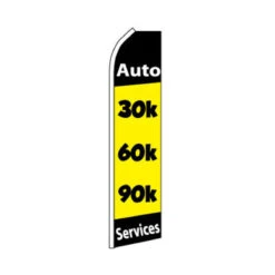 Auto Services Swooper Flag - 30K-60K-90K - 11.5ft X 2.5ft