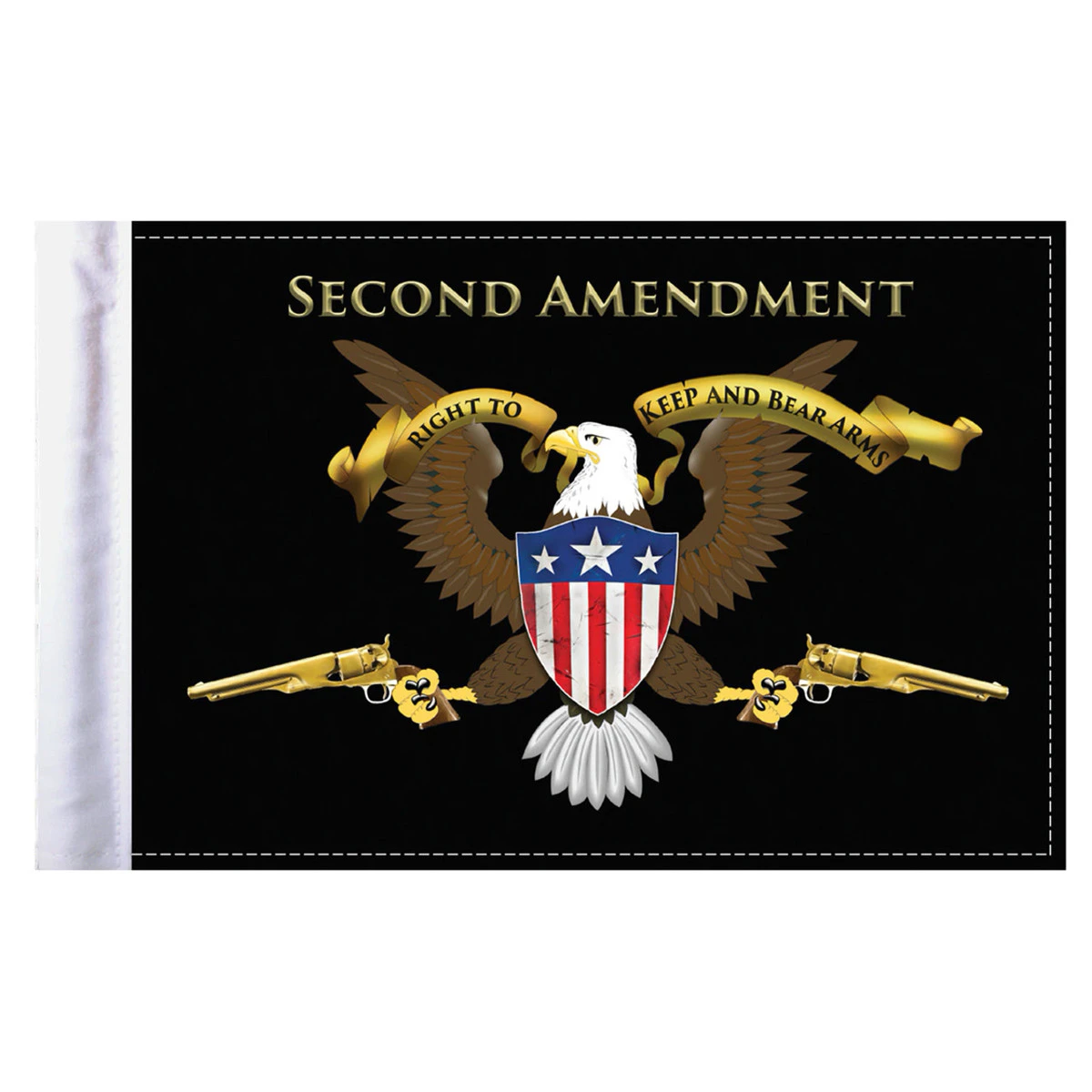 2nd Amendment Motorcycle Flag - 6" X 9" 1 2nd Amendment Motorcycle Flag - 6" X 9"