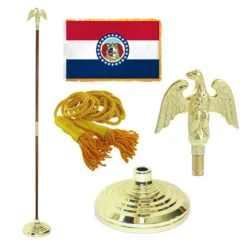 Super Tough Missouri 4ft X 6ft Flag, Telescoping Flagpole, Base, And Optional Tassel