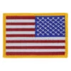 American Flag Patch - Gold Border - Right Star Field - 2in