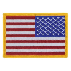 American Flag Patch - Gold Border - Right Star Field - 2in