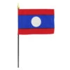 Laos 4" X 6" Stick Flag