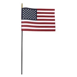 Super Tough US Stick Flag 8x12in, Black Stick, Spear Tip