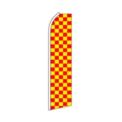 Red And Yellow Checkered Swooper Flag - 11.5ft X 2.5ft