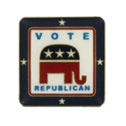 Vote Republican Square Pin - Single - 1" X 1"