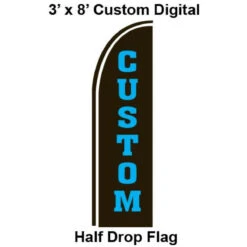 Custom Made Digital 3' X 7.5' Blade Flag - Swooper Flag