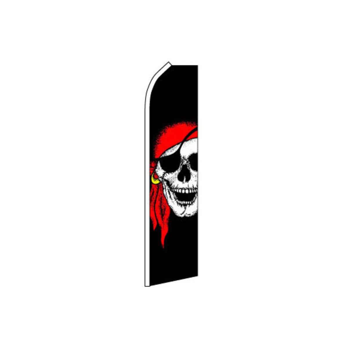 Red Bandana Jolly Roger Swooper Flag - 11.5ft X 2.5ft 1 Red Bandana Jolly Roger Swooper Flag - 11.5ft X 2.5ft