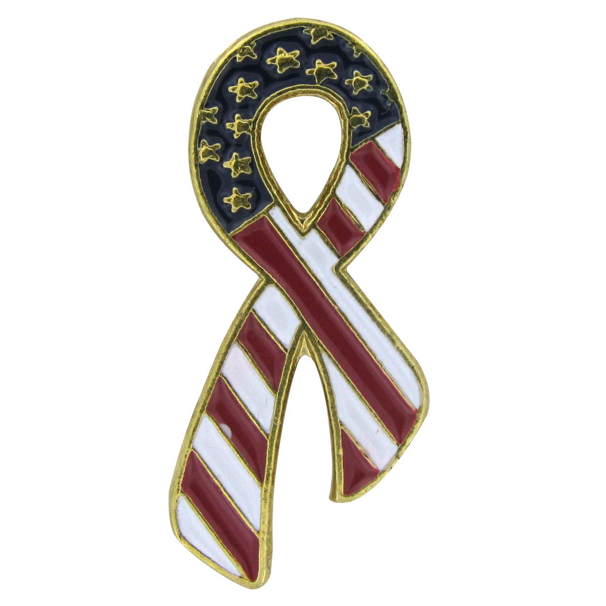 American Flag Ribbon Lapel Pin - 3/4" X 1/4" 1 American Flag Ribbon Lapel Pin - 3/4" X 1/4"