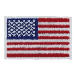 American Flag Patch - White Border - Left Star Field - 1.25in X 2in