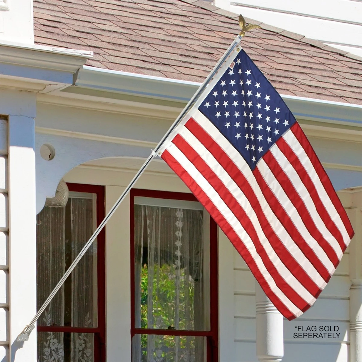 Residential Silver Flagpole Set - Economy Kit 6 Residential Silver Flagpole Set - Economy Kit - Image 6