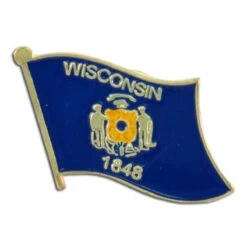 Wisconsin Flag Lapel Pin - 3/4" X 1/2"
