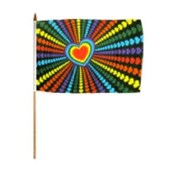 Rainbow Love Flag 12in X 18in Stick Flag