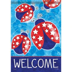 Carson Patriotic Banner Flag - Patriotic Ladybugs - 28in X 40in