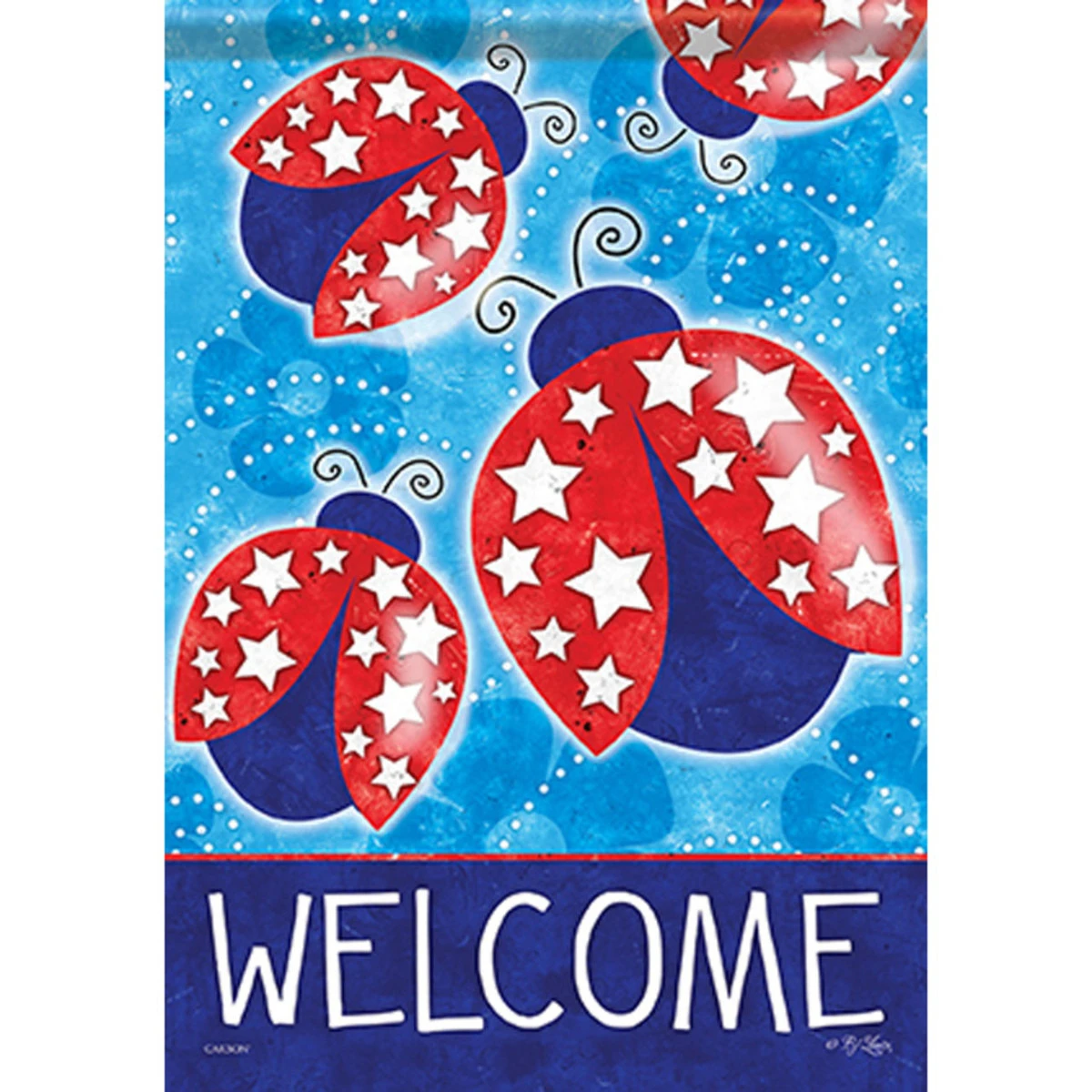 Carson Patriotic Banner Flag - Patriotic Ladybugs - 28in X 40in 1 Carson Patriotic Banner Flag - Patriotic Ladybugs - 28in X 40in