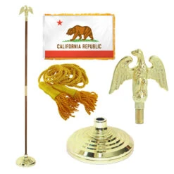 Super Tough California 4ft X 6ft Flag, Telescoping Flagpole, Base, And Optional Tassel