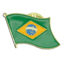 Brazil Flag Lapel Pin - 3/4" X 1/2"