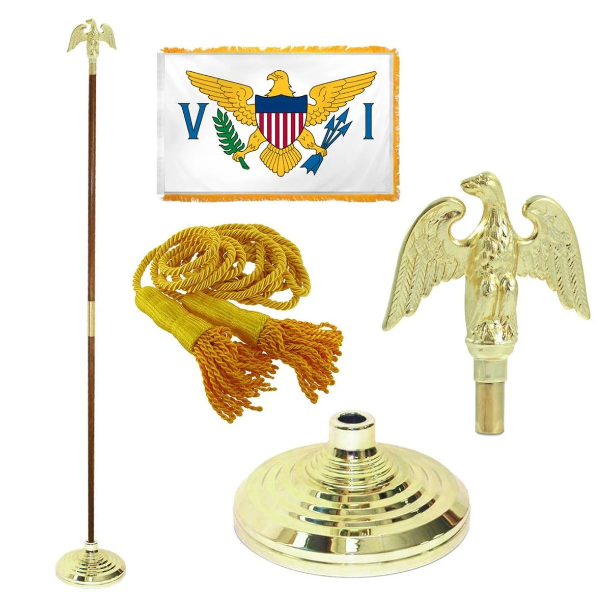 Super Tough Virgin Islands 4ft X 6ft Flag, Telescoping Flagpole, Base, And Optional Tassel 1 Super Tough Virgin Islands 4ft X 6ft Flag, Telescoping Flagpole, Base, And Optional Tassel