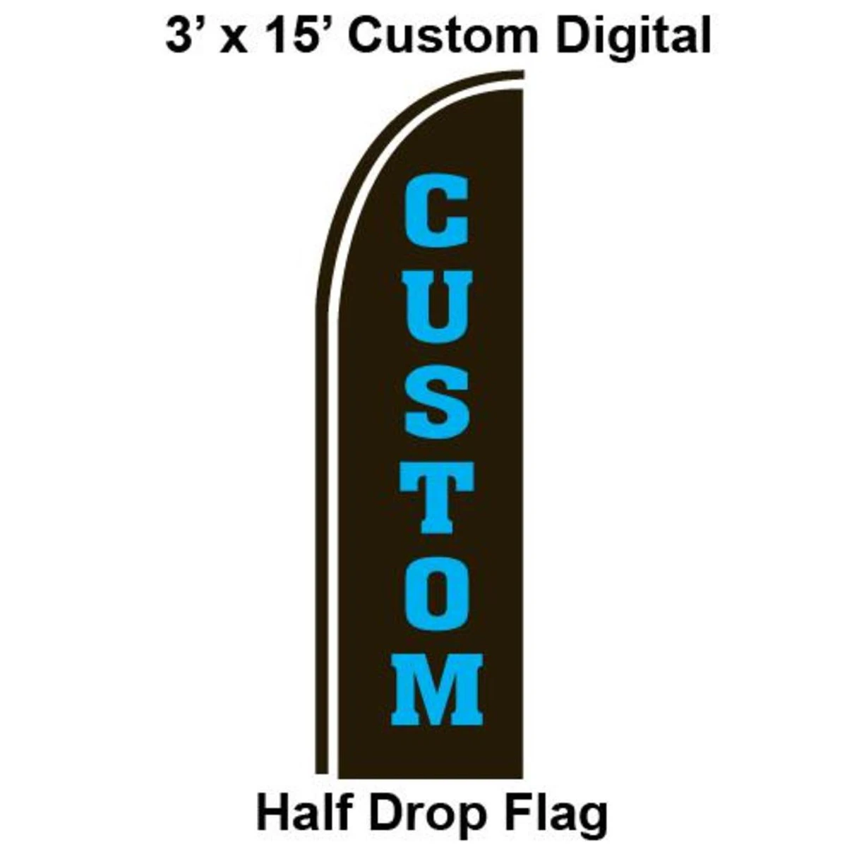 Custom Made Digital 3' X 15' Blade Flag - Swooper Flag 1 Custom Made Digital 3' X 15' Blade Flag - Swooper Flag