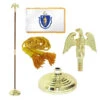 Super Tough Massachusetts 4ft X 6ft Flag, Telescoping Flagpole, Base, And Optional Tassel