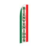 Bienvenidos Swooper Flag - Red & Green - 11.5ft X 2.5ft