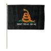 12in X 18in Black Gadsden Stick Flag