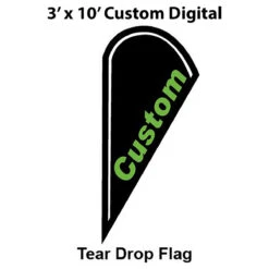 Custom Digital 3' X 9.5 Tear Drop Flag