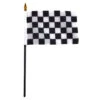 4in X 6in Checkered Stick Flag