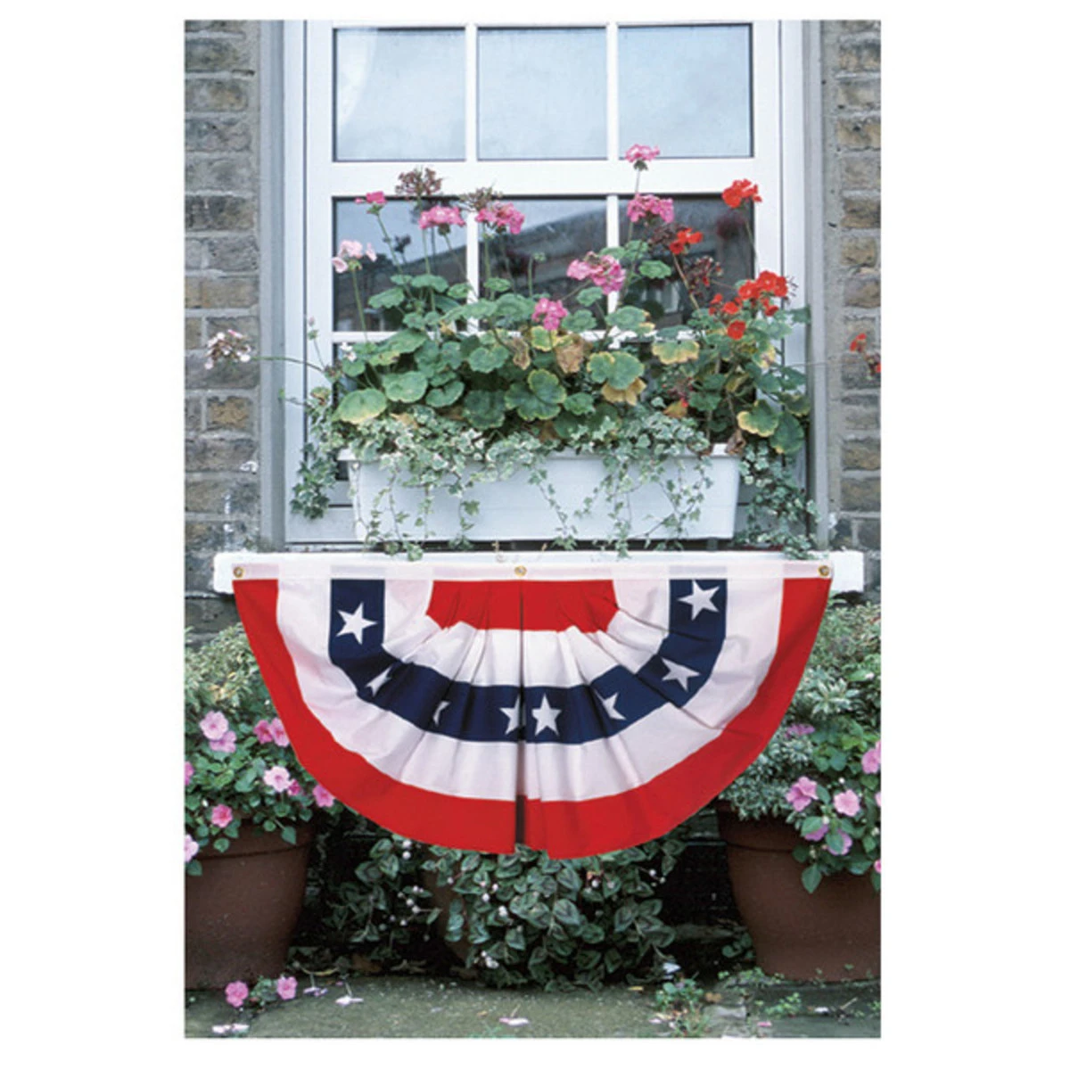 1.5ft X 3ft Printed Polycotton Pleated Fan With Stars - 12in X 18in 1 1.5ft X 3ft Printed Polycotton Pleated Fan With Stars - 12in X 18in