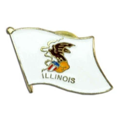 Illinois Flag Lapel Pin - 3/4" X 1/2"