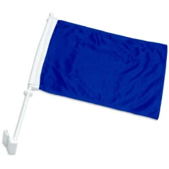 Solid Blue Car Flag - 12in X 18in