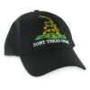 Gadsden Flag Adjustable Baseball Cap - Black - Dont Tread On Me