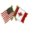 USA Flag(left)/Canada Flag(right) Lapel Pin - Single - 1 1/8" X 3/4"