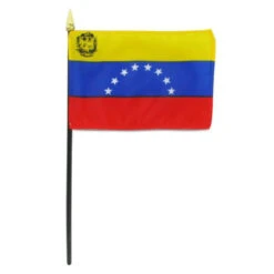 Venezuela 4in X 6in Stick Flag With Seal
