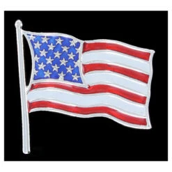 Silver American Flag Pin - 2"