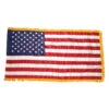 Indoor American 3' X 5' Nylon Flag With Pole Hem And Fringe - US Made