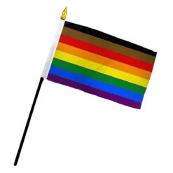 Philly Rainbow 4" X 6" Stick Flag