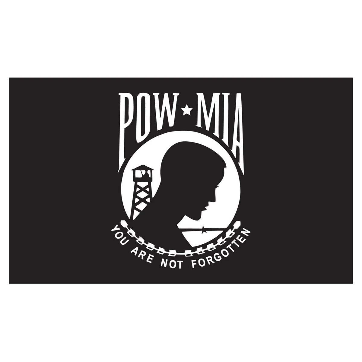 POW MIA Flag 4ft X 6ft Nylon - Single Sided 1 POW MIA Flag 4ft X 6ft Nylon - Single Sided