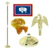 Super Tough Wyoming 4ft X 6ft Flag, Telescoping Flagpole, Base, And Optional Tassel