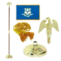 Super Tough Connecticut 4ft X 6ft Flag, Telescoping Flagpole, Base, And Optional Tassel