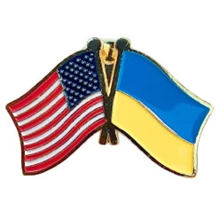 USA & Ukraine Flag Pin - 1.18" X .80"