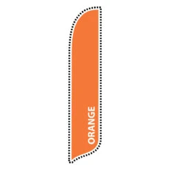 Outdoor Advertising Blade Flag - Solid Color - Orange - 2ft X 12ft
