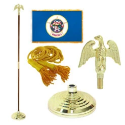 Super Tough Minnesota 3ft X 5ft Flag, Flagpole, Base, And Optional Tassel