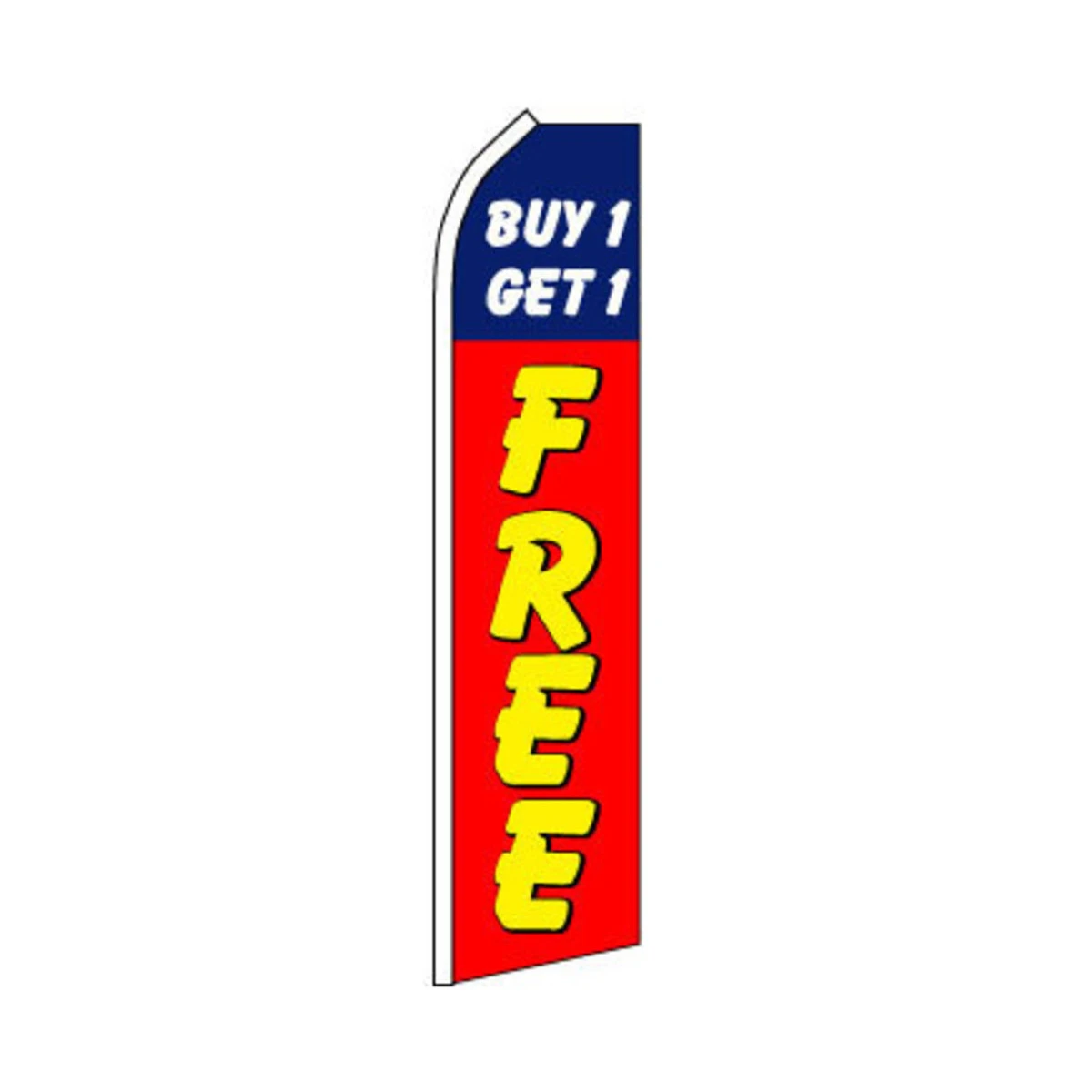 Buy One Get One Free Swooper Flag - 11.5ft X 2.5ft 1 Buy One Get One Free Swooper Flag - 11.5ft X 2.5ft