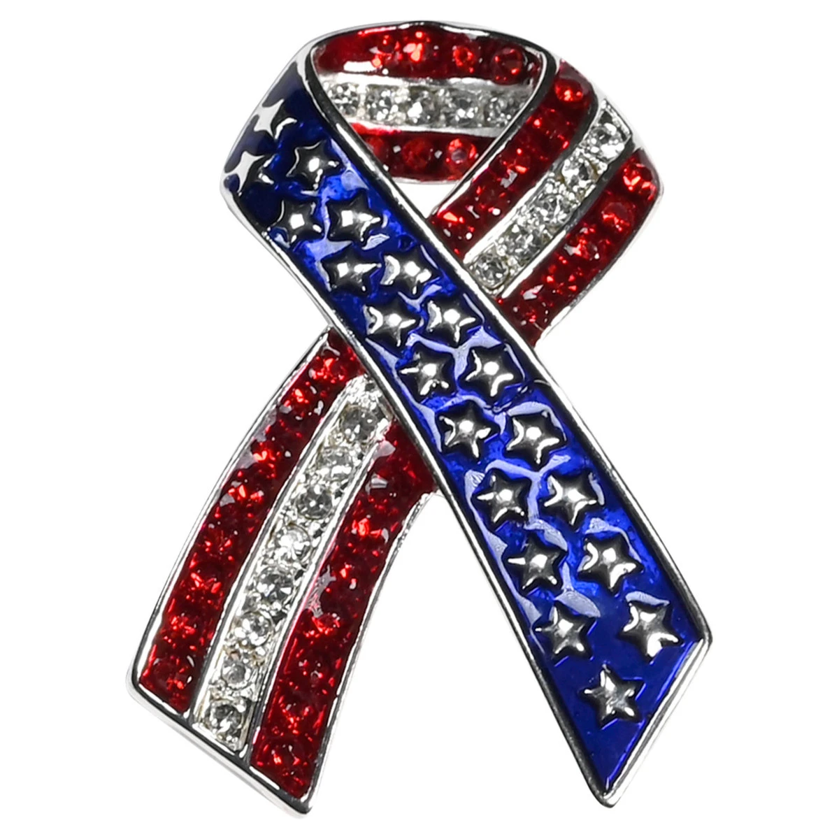 Patriotic Ribbon Pin - 1.5" 1 Patriotic Ribbon Pin - 1.5"