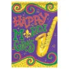 Carson Mardi Gras Banner Flag - Mardi Gras Sounds - 28in X 40in