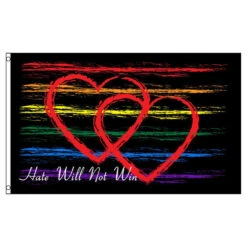 Hate Will Not Win Flag 3ft X 5ft Printed Polyester