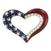 Patriotic Heart Pin - 1.25"