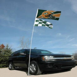 Sporting Event Collapsible Silver Flagpole 21ft